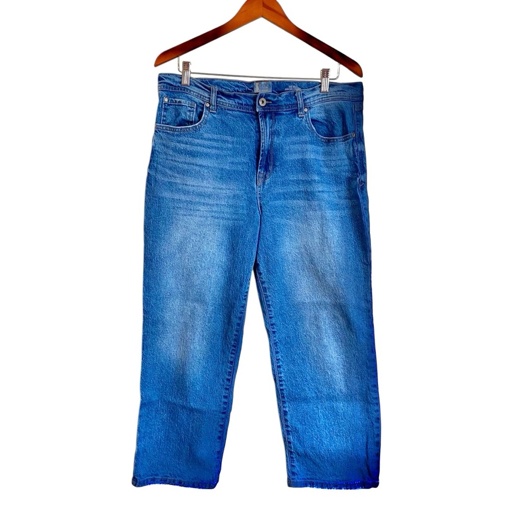 KENSIE Mila Relaxed Straight Leg Blue Jeans Size 14/32 Stretchy - Picture 4 of 14